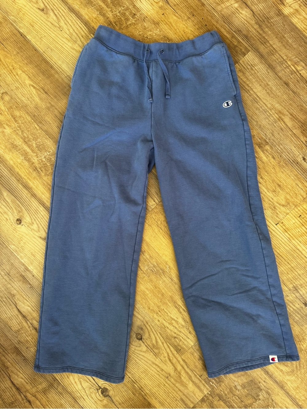Champion Blue cotton blend Wide Leg Sweatpants with Drawstring Size Medium